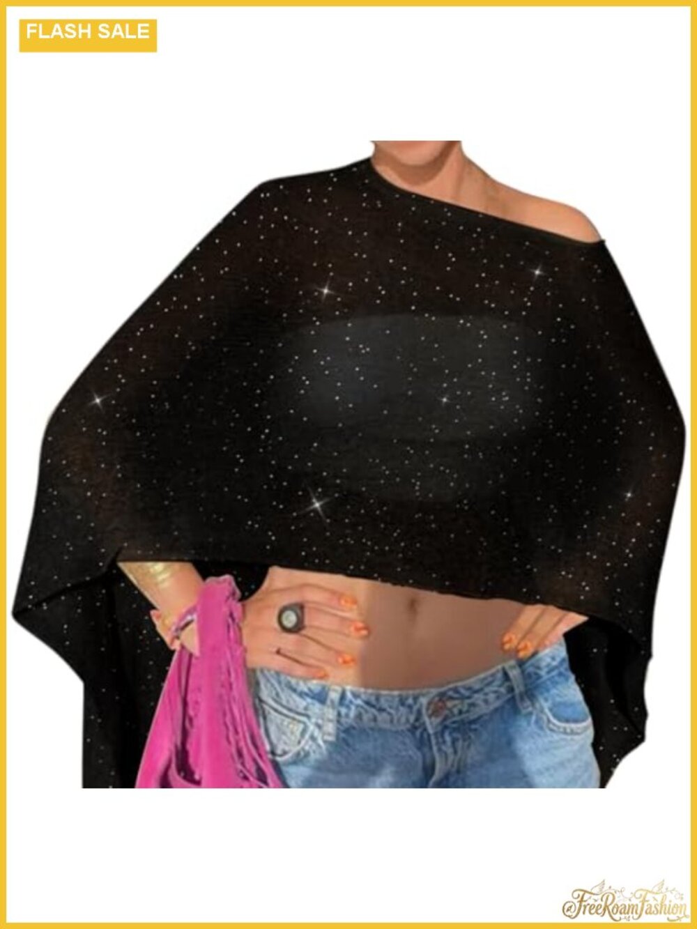 Women's Sheer Off Shoulder Poncho Top Beach Swim Cover Up